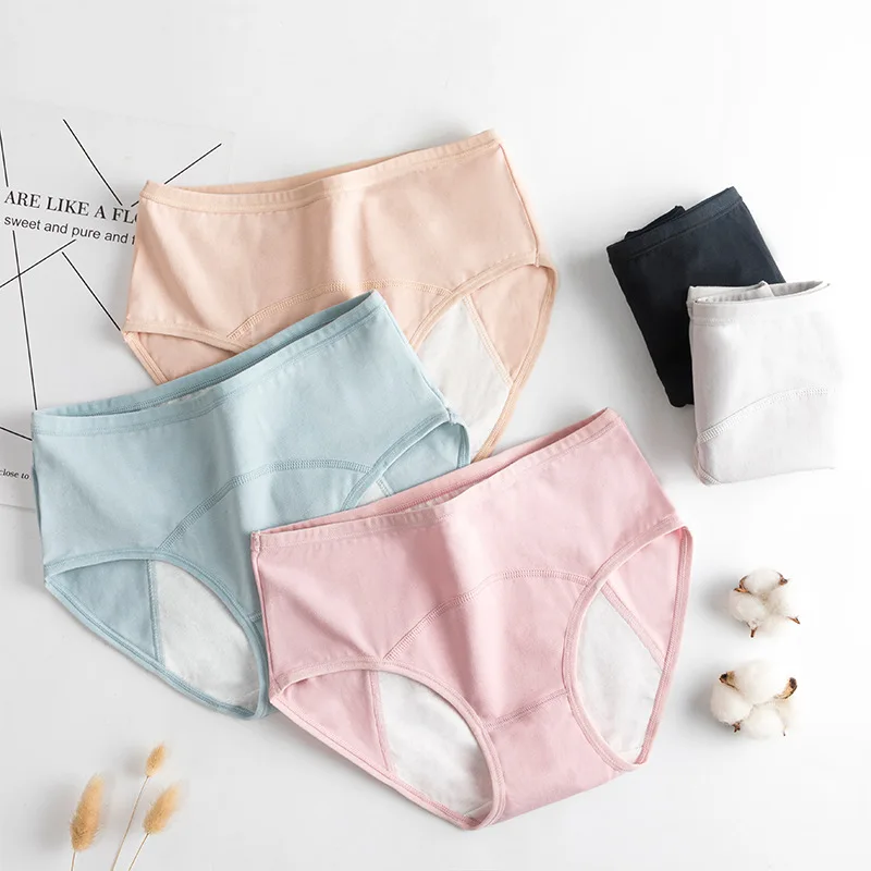 3Pcs Women's Cotton Briefs Menstrual  Panties For Periods Culotte Menstruelle Flux Bragas Menstruales Underwear Women