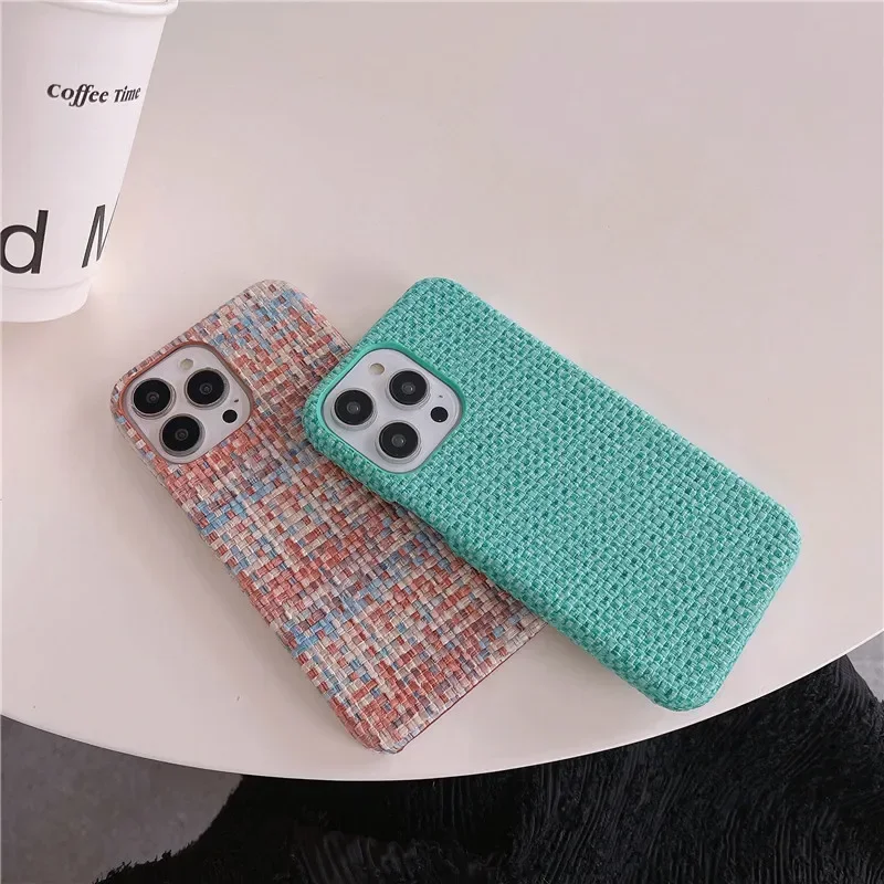 Luxury Shockproof Cloth Braided Silicone Phone Case with Soft Texture