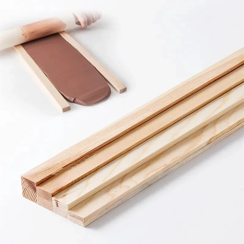 Pottery Sculpting Tools 2 pcs Wood Rolling Pin Guides for Ceramics Pottery Clay