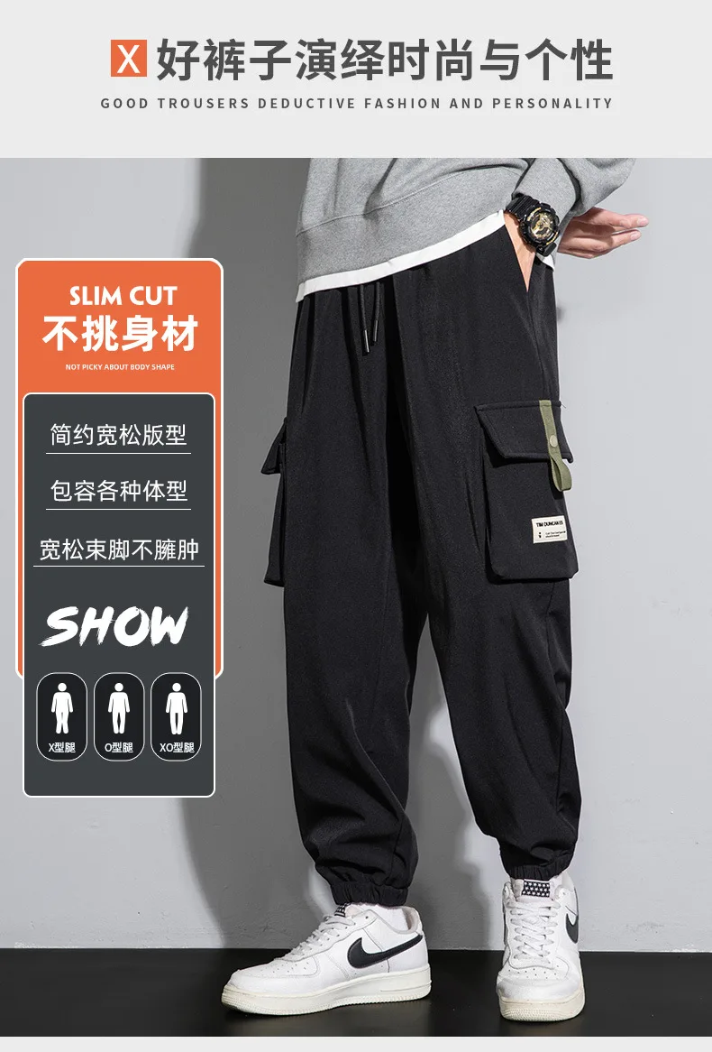 Description Picture 4 of itemMen's Clothing Casual long Multi pocket work pants, loose fitting leggings, casual pants, and sports pants for autumn and winter