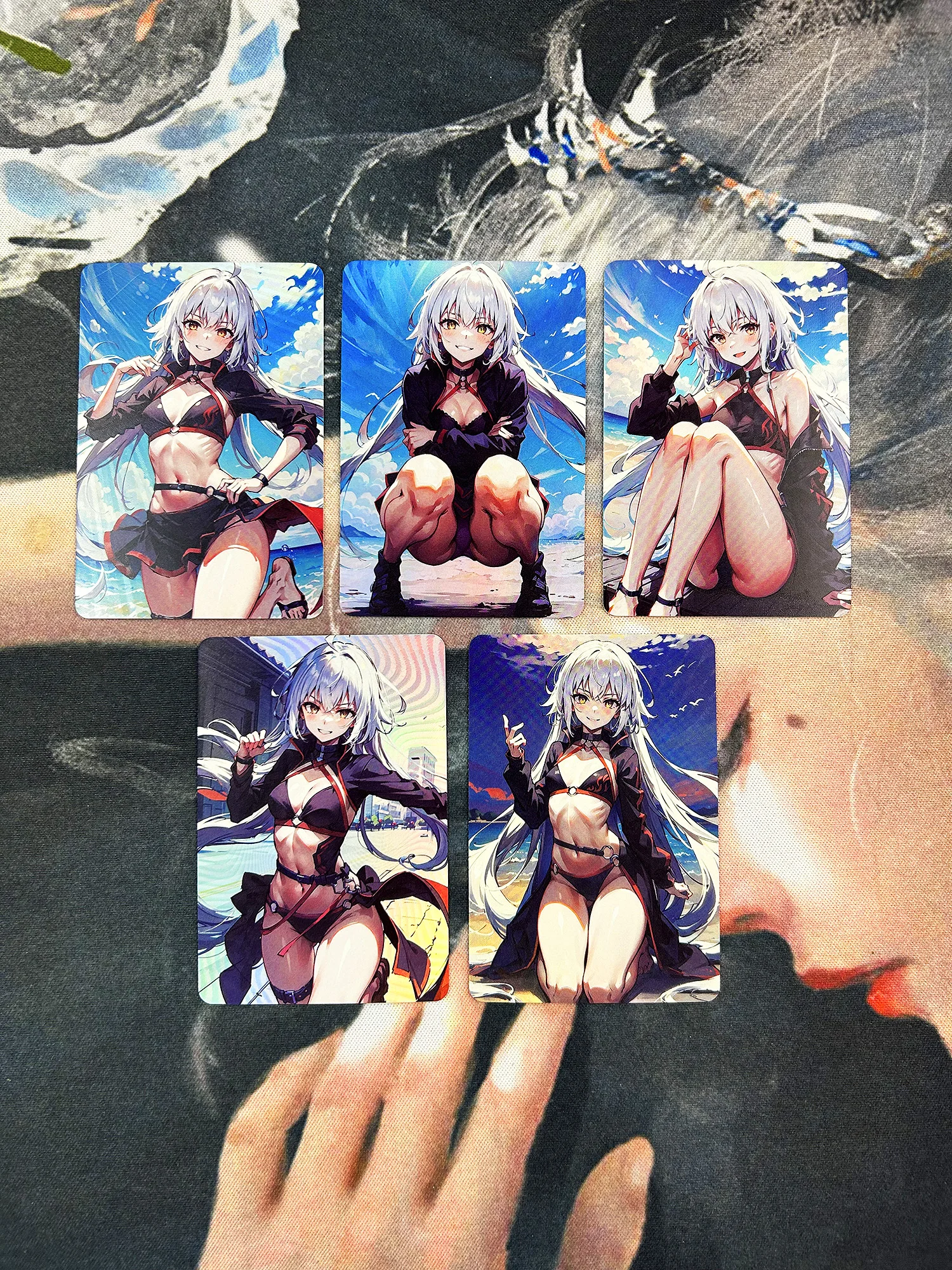 

5Stks/Set Anime Game ACG Fate Grand Order Jeanne d Arc Alter Kawaii Flashcards Game Anime Collection Card Gift Toys