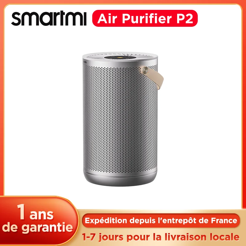 Smartmi Air Purifier P2 For home, Cordless Design, 260m3/h Particles CADR, Eesy to handle, Real Time Air Quality Display