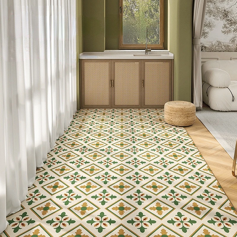 Kitchen Floor Mat Decoration Oil proof Waterproof Home PVC Carpet Easy