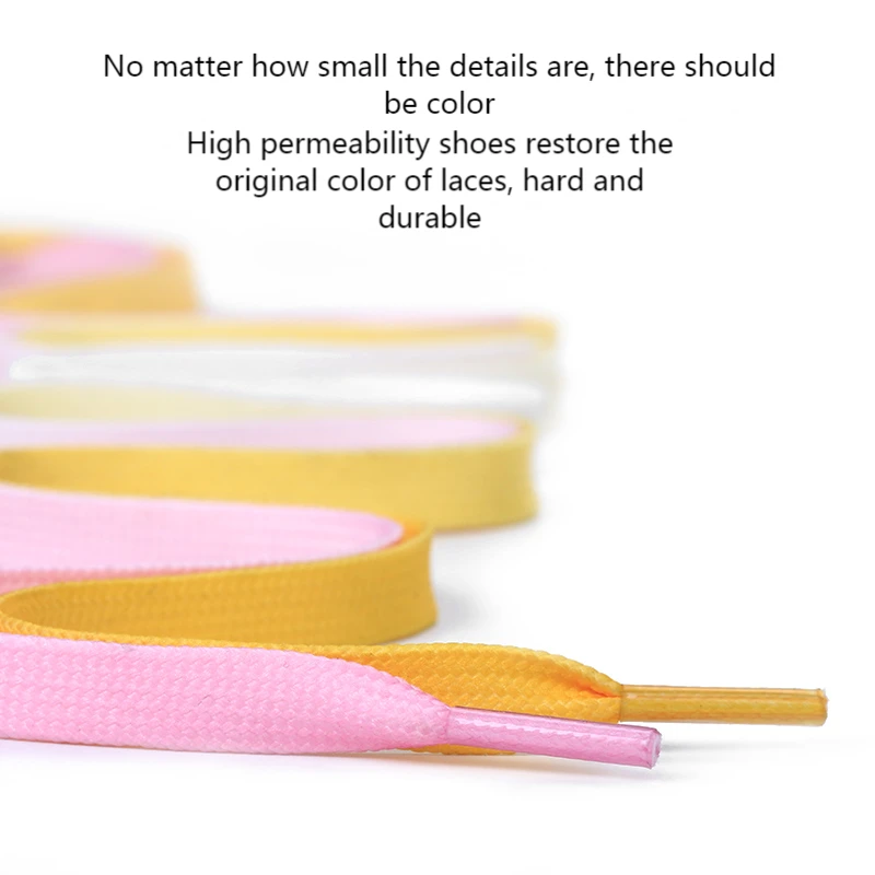 Flat Shoe Laces Rainbow Shoelaces Men and Women Universal Casual Canvas Shoes Colorful Shoelace 90/120CM Polyester 10 Colors
