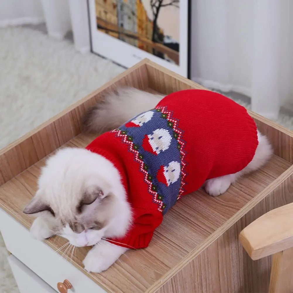 

Christmas Cat Sweater Winter Warm Pet Costume for Cats Kedi katten Sphynx Clothing Mascotas Clothes for Dog