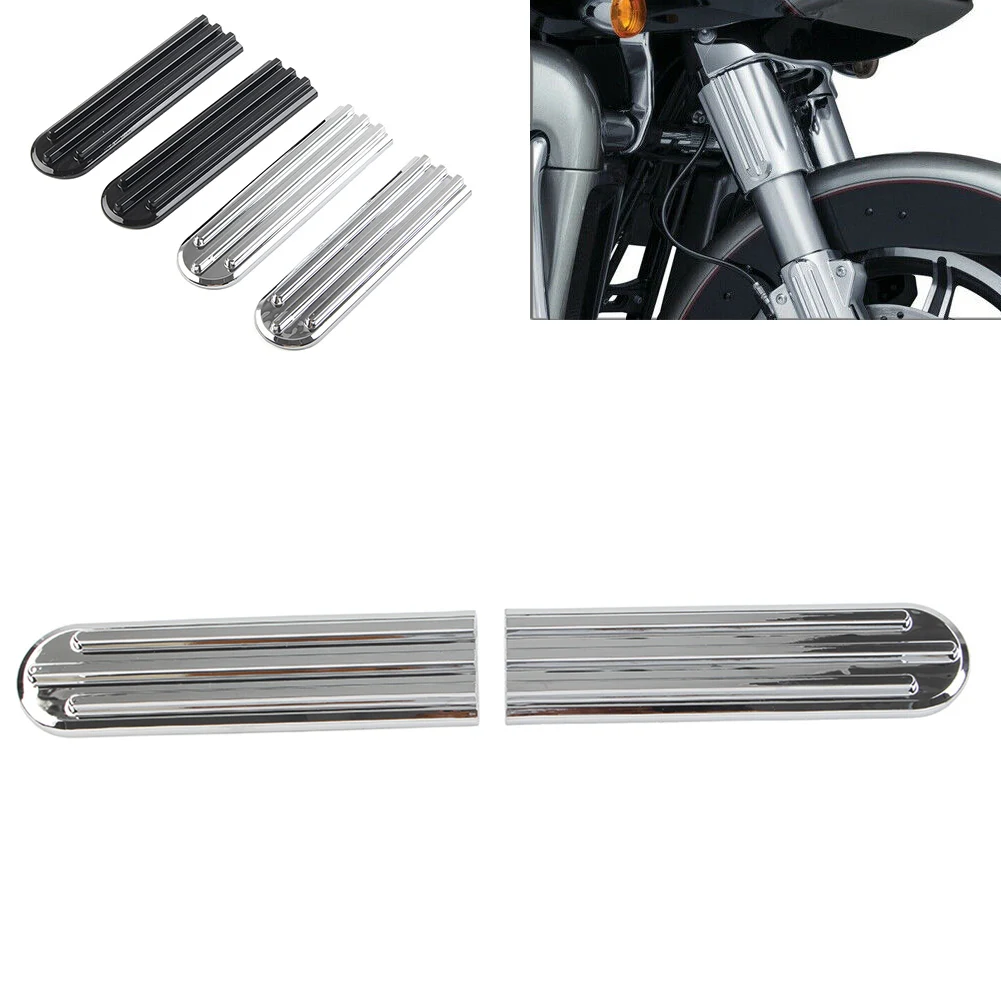 

Хром/черный мотоцикл верхняя вилка слайдер Accent для 2014-2022 Harley Touring Electra Street Road Glide King FLHR FLHX FLHTK