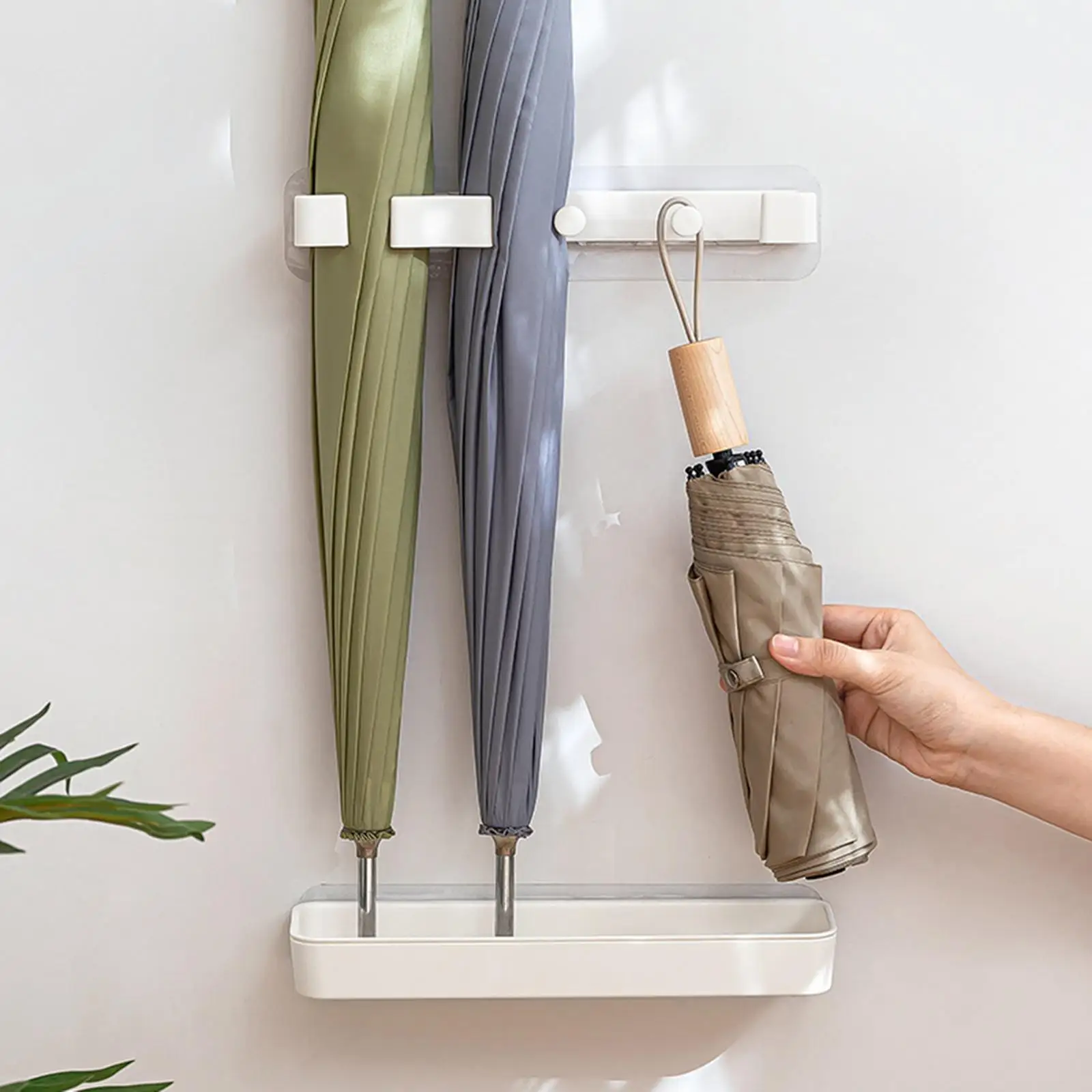 Umbrella storage rack Wall Mounted Umbrella Rack Stand Household Detachable Dripping Water Tray