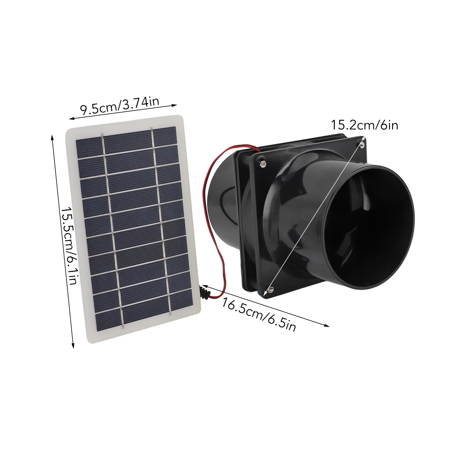 10W 12V Solar Powered Exhaust Fan For Round Pipe ABS Solar Panel Ventilation Fan Kit For Pet House Chicken Coop RV Greenhouse 10 ventilation fan