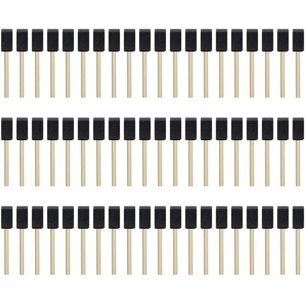 

100 шт., кисти из пены, кисти с деревянной ручкой, кисти для рисования из пены, 1 дюймовая кисть из пены, набор для рисования акриловыми красками, поделками