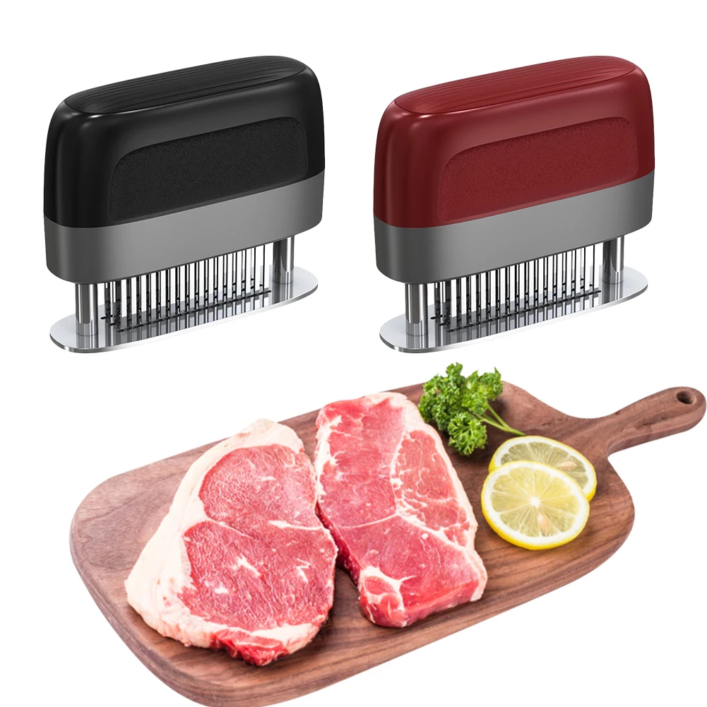 Stainless Steel Meat Needle 48 Ultra Sharp Needle Blades Meat Beater Hand Held Tenderizer Tool for Chicken Steak