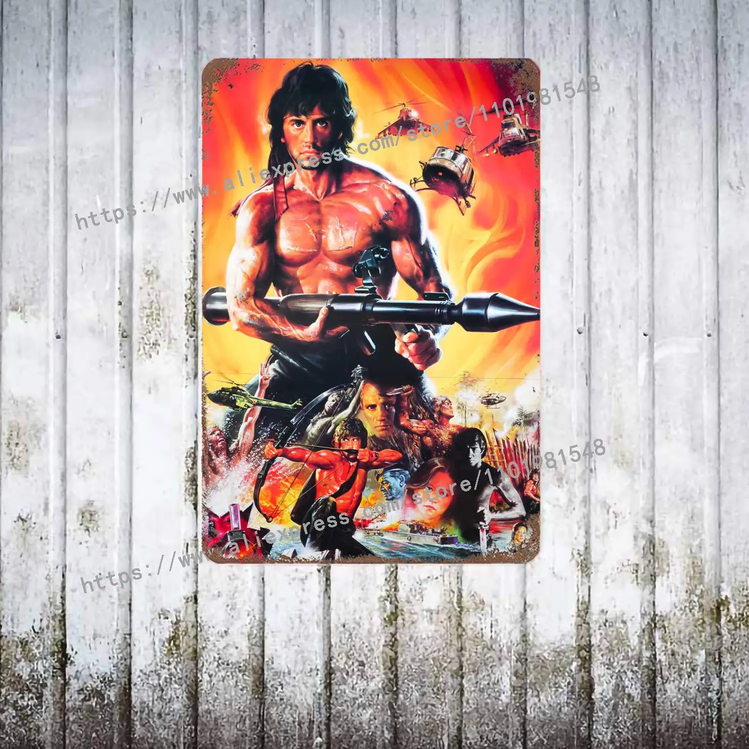 Clássico Filme Rambo Primeiro Cartaz De Sangue Do Vintage Metal Estanho  Sinal Placa Decoração Do Quarto Ferro Pintura Placa Garagem Decoração Para  Casa 30x40cm - Placas E Sinalização - AliExpress