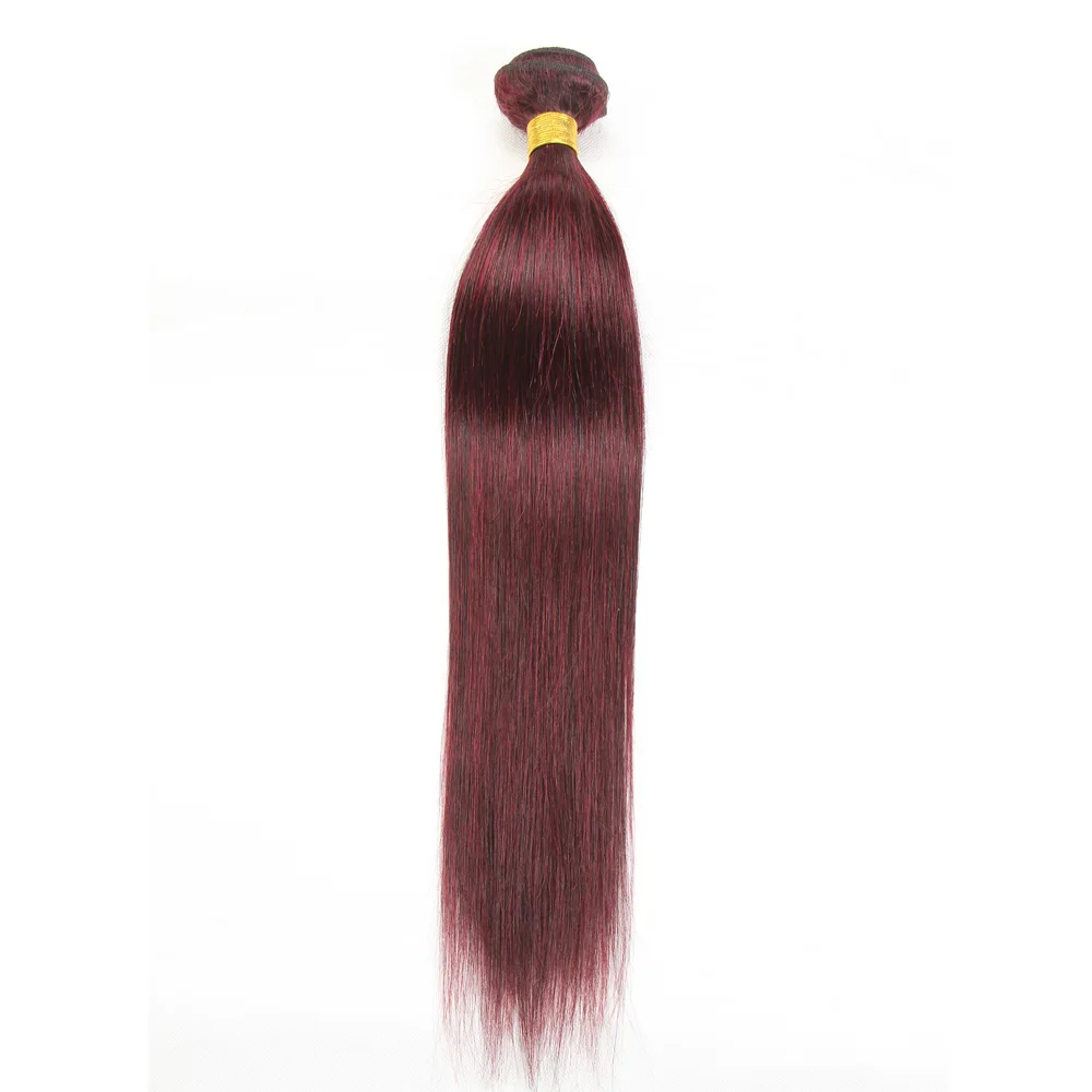 Eleganti fasci di capelli umani rossi 99J per le donne estensioni dei capelli brasiliani Remy dell'onda del corpo fasci singoli estensioni dei capelli colorati 99J