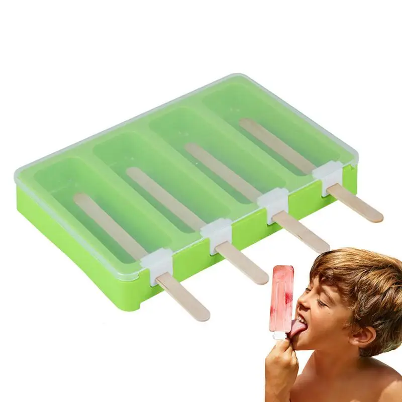 

Форма для домашнего мороженого, 4-полостная форма «сделай сам» для фруктового льда, форма для льда «сделай сам», легко снимаемая форма для мороженого, форма для льда «сделай сам»