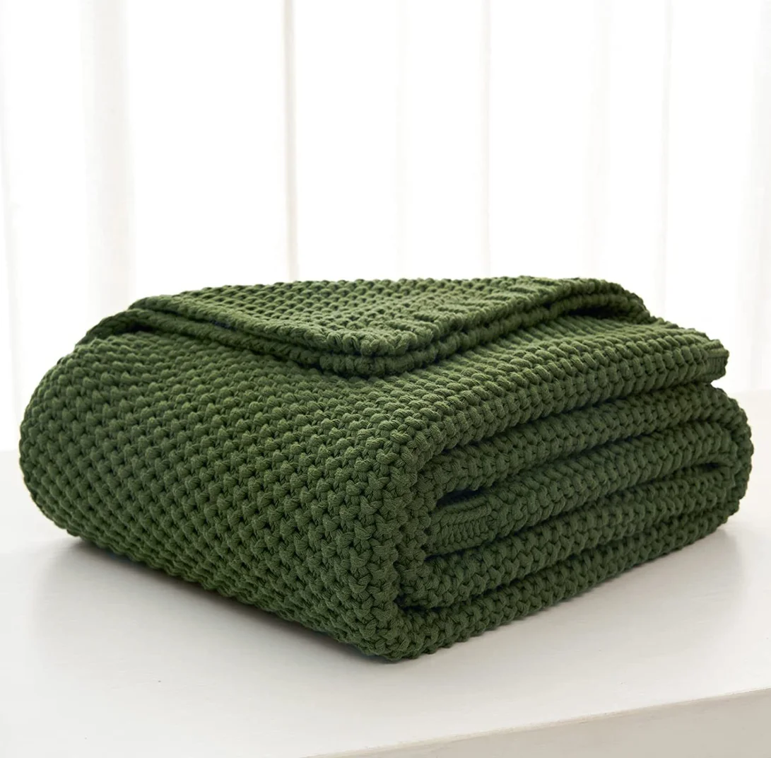Coperta lavorata a maglia coperta spessa per divano divano copriletto nordico sul letto coperte Decorative morbide e accoglienti di colore solido 160*130cm