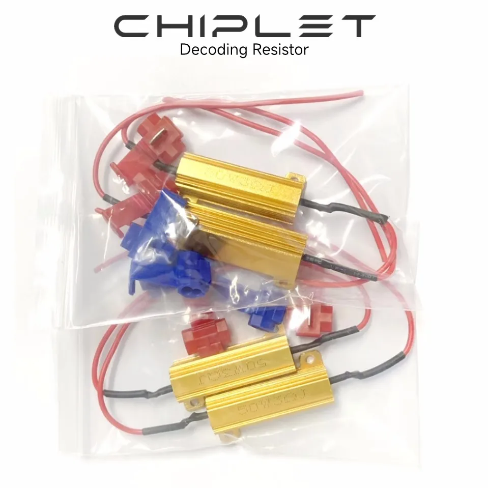Decoder RX24 Decoding Resistor 50W 6RJ 8RJ 10RJ Car LED Anti-stroboscopic Resistance 6R 8R 10R Comes With Buckle Aluminum 2Pcs