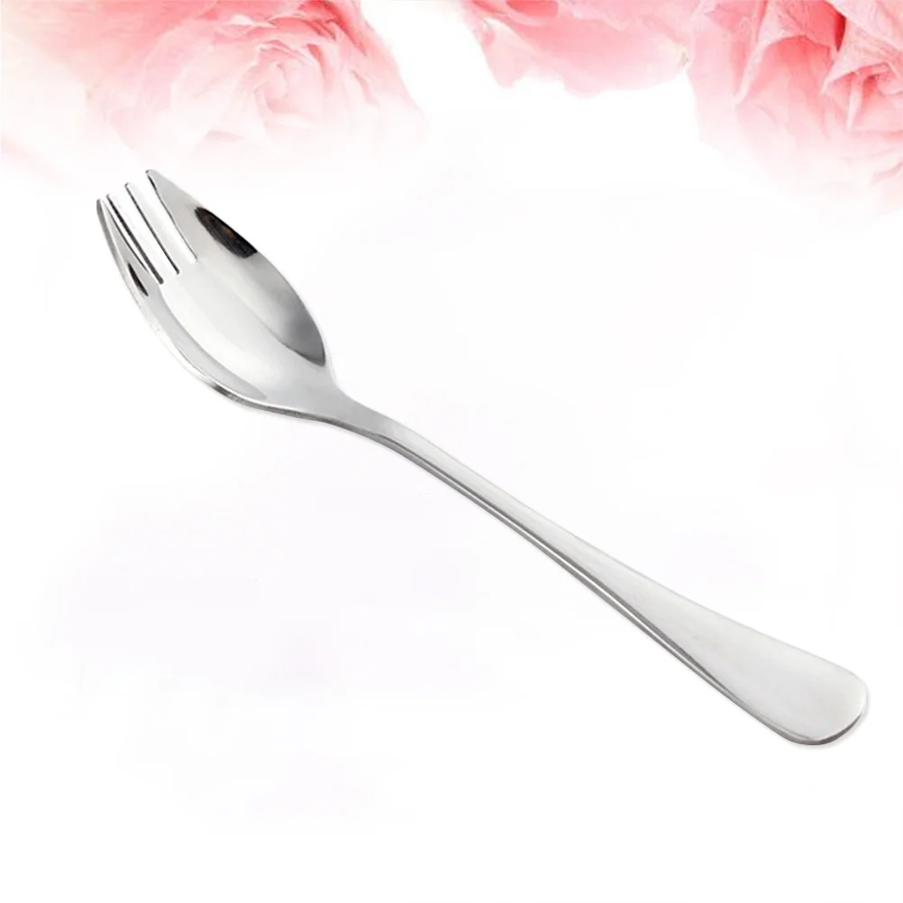 1/6 Pcs Stainless Steel Sporks Picnic Dual-purpose Spoon Instant Noodle Salad Flatware,camping cutlery,portable tableware,portable cutlery,titanium tableware