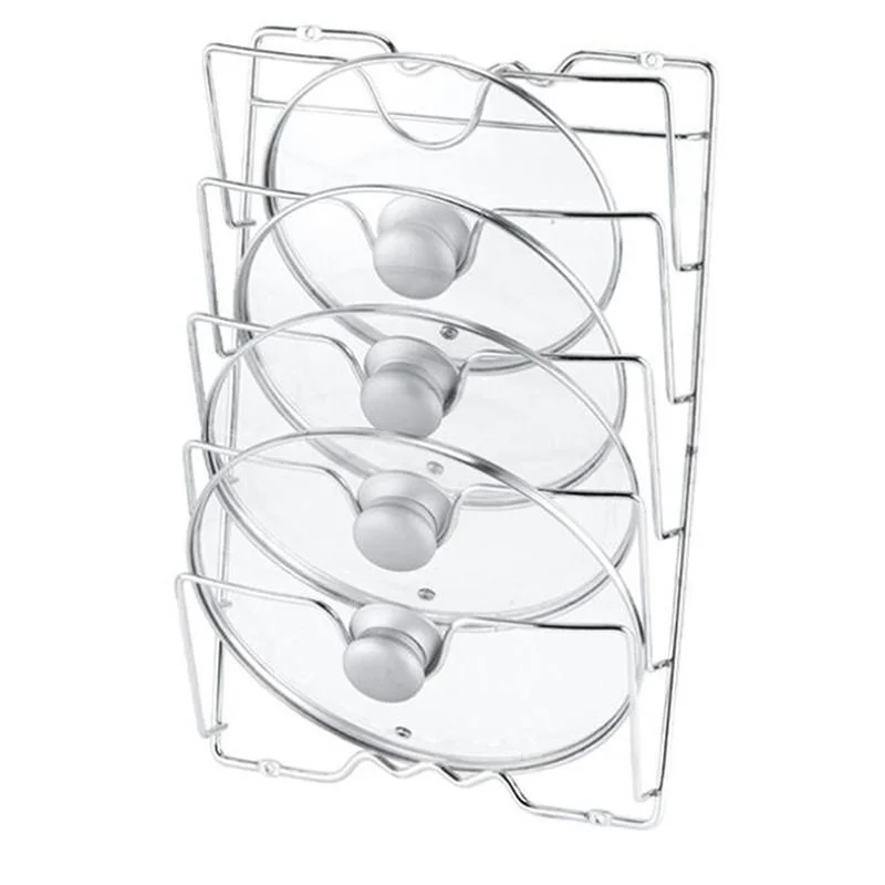 

Kitchen Wall Hanging Pot Cover Rack 5Layer Organizer Pot Lid Metal Rack Rust-Free Multifunctional Rack Pot Lid Storage Iron Rack