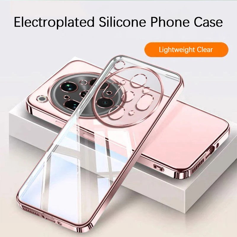 Luxury Transparent Silicone Shockproof Back Cover - Original Plating Thin Soft Phone Case