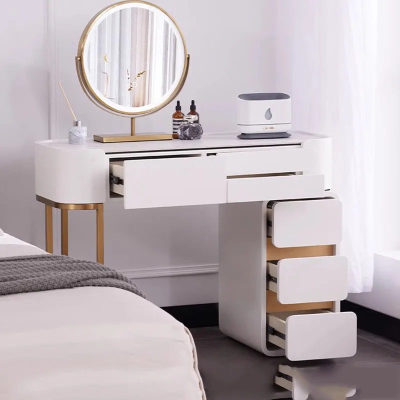 Tavolo da toeletta moderno bianco Accessori per soggiorno Tavolo da toeletta per trucco Donna Europeo Mesa De Maquillaje Mobili postmoderni - immagine 4
