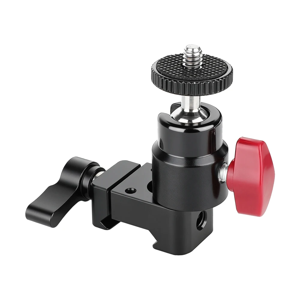 360° Swivel Mini Ball Head With 1/4"-20 Screw Mount & NATO Clamp For Monitor,Vid