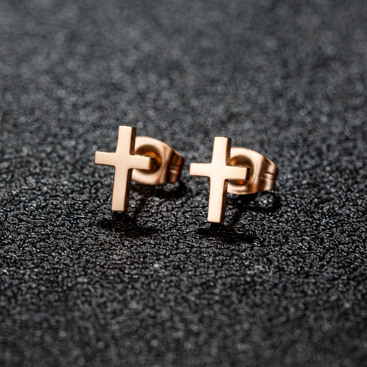 アクセサリー PREEK Cross Earrings 1 Pair Punk Korean Earrings Cross Stainless Steel Earrings Cross