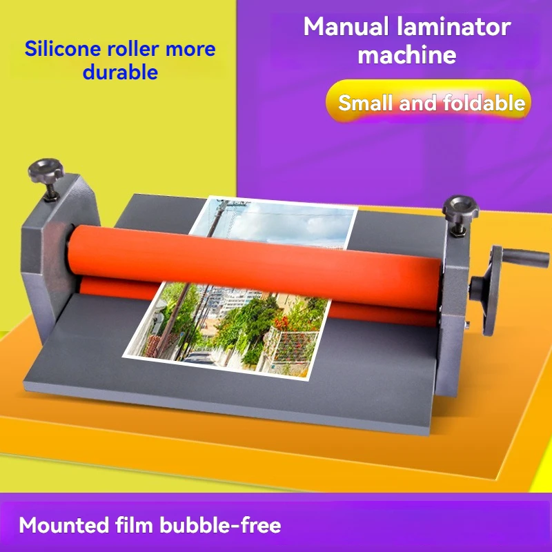 Manual Cold Roll Laminator Machine Sheets Document Plasticizer Fits Poster Painting Photo Book Cover A3 A4 Paper