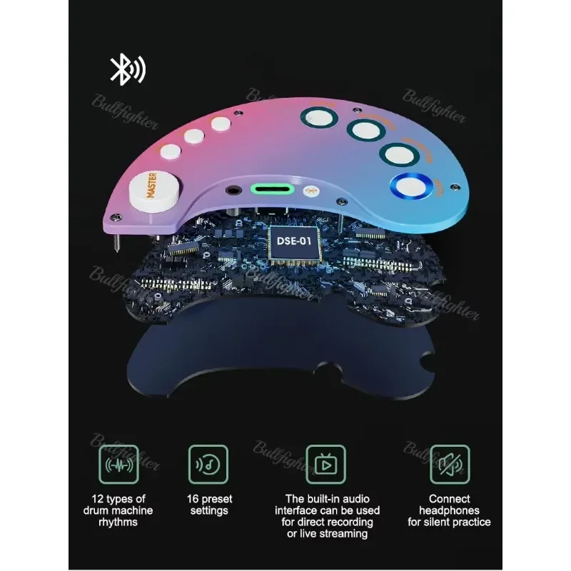 Bullfighter Music Smart Electric Guitar D160SE Built-in Effect Bluetooth Live Recording 16 Effects Electronic Guitar Beginner