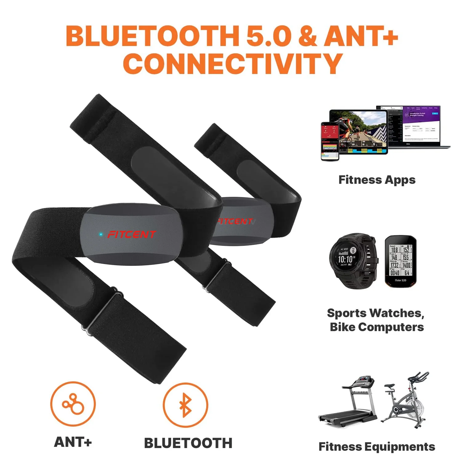 KYTO-Sangle de poitrine Bluetooth 4.0 ANT, moniteur de fréquence cardiaque,  ceinture de fitness, capteur intelligent, équipement étanche pour salle de  sport, sports de plein air - AliExpress