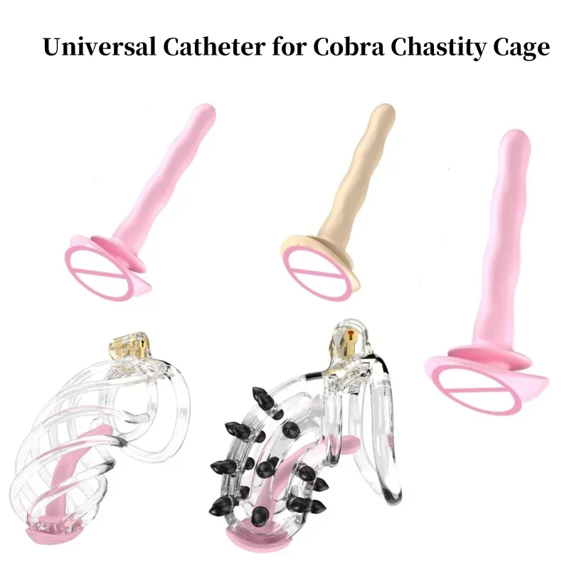 Cobra Chastity Cage Universal Catheter Male Penis Lock Accessories Silicone Catheter Horse Eye Stick Urethral Plugs Adult Erotic