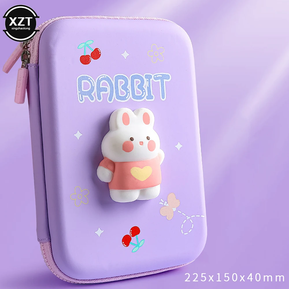 Cute pencil 3D decompression pen case Cartoon pencil case box School stationery box Student pen bag kids school supplies prizes