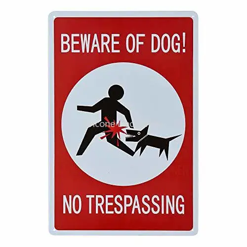 

Beware of Dogs Warning Vintage Retro Metal Tin Sign Plaque Classic Decorative Poster Artwork