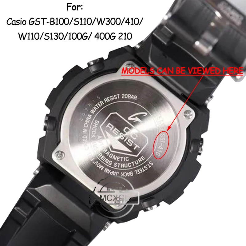 Resin Strap Suitable for Casio G-shock GST-B100 GST-210 GST-W300 Men\'s Sports Waterproof Silicone Watch Band Bracelet