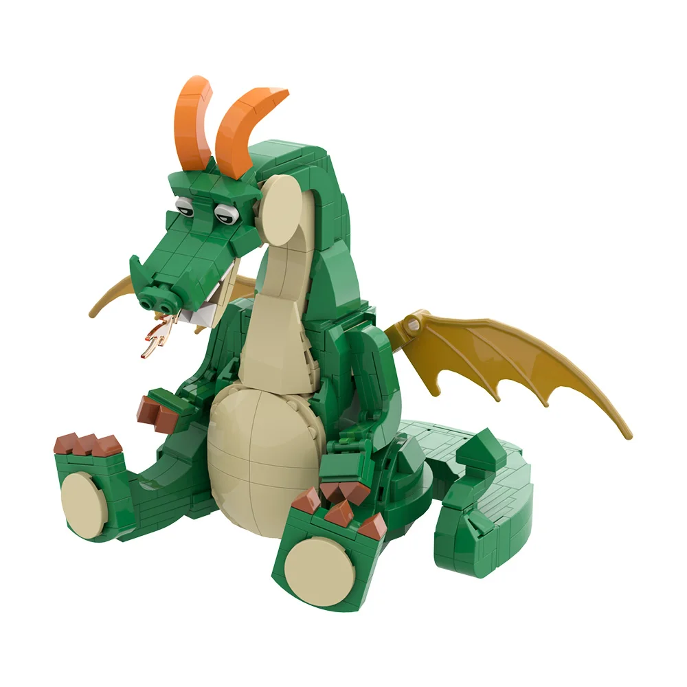 MOC Nette Drachen Modell Baustein Sets Feuer-speienden Drachen Anime Cartoon Drachen Action Tier Montage Ziegel Spielzeug Erwachsene geschenk