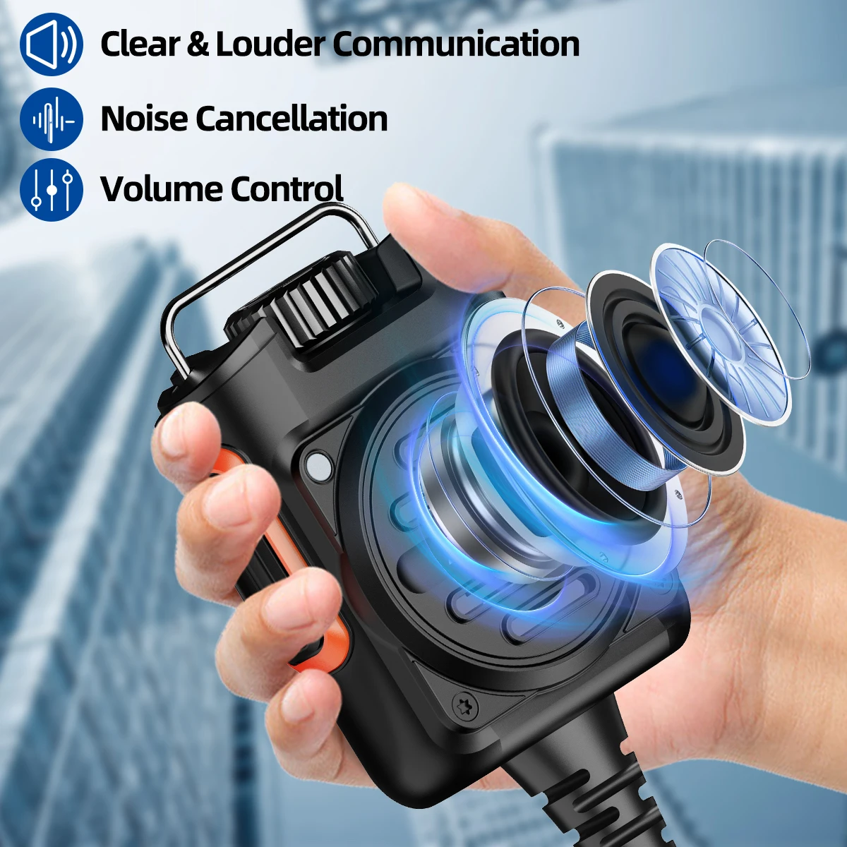 ABBREE AR-158 워키 토키 마이크 스피커 조절 가능한 볼륨 핸드헬드 충전식 Baofeng UV 5R MINI UV32 DM32 AR-152