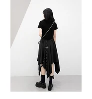 Irregular Skirt Girl's New Dark Tie Street Punk Wind Weave Buckle Medium-length Y2k Gothic Long Skirt - Image 4