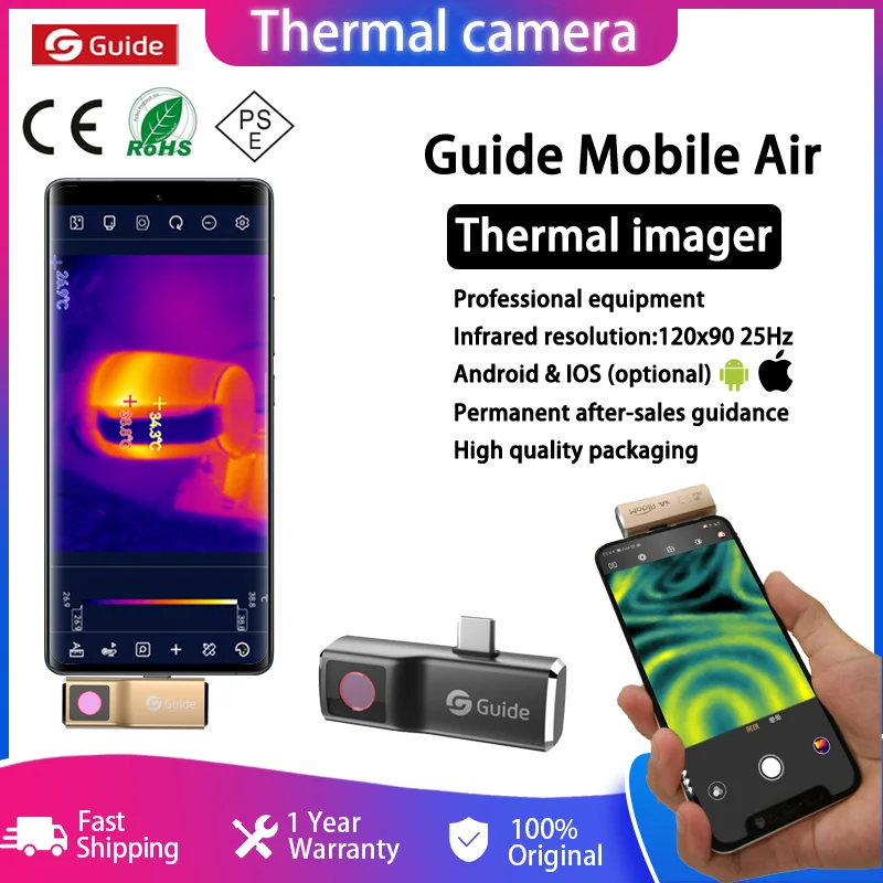 Guide Thermal Camera For Android & Iphone Mobile Phone 120x90 25hz For