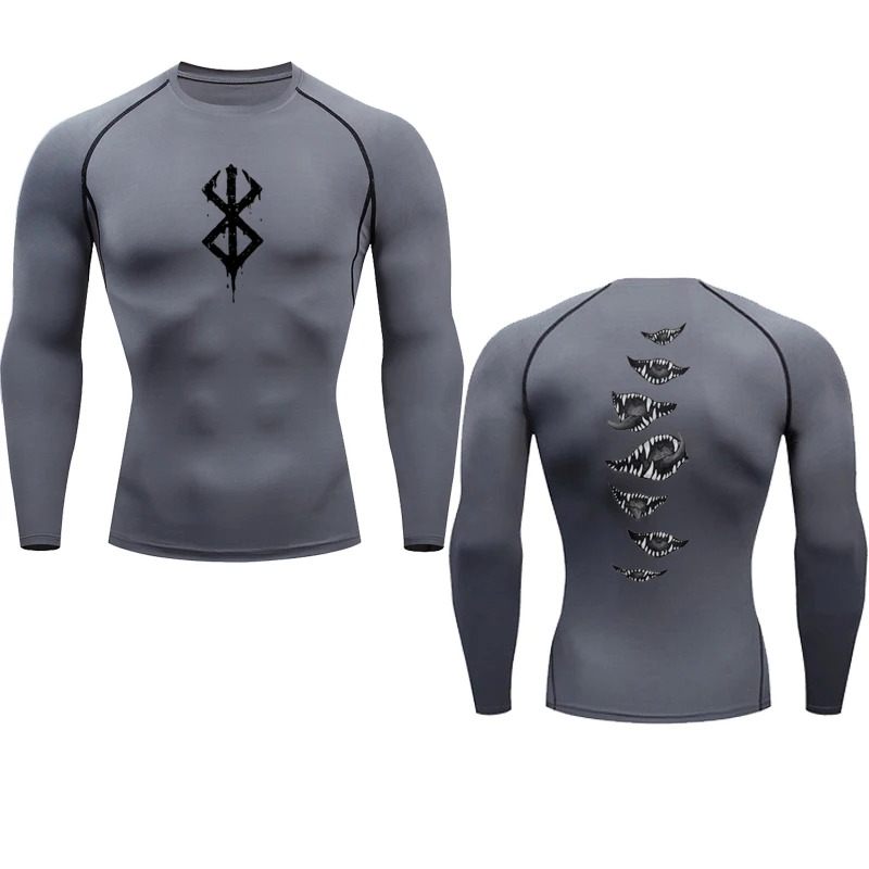Anime Berserk Guts Men's Compression Shirt Fitness Sport Running Tight