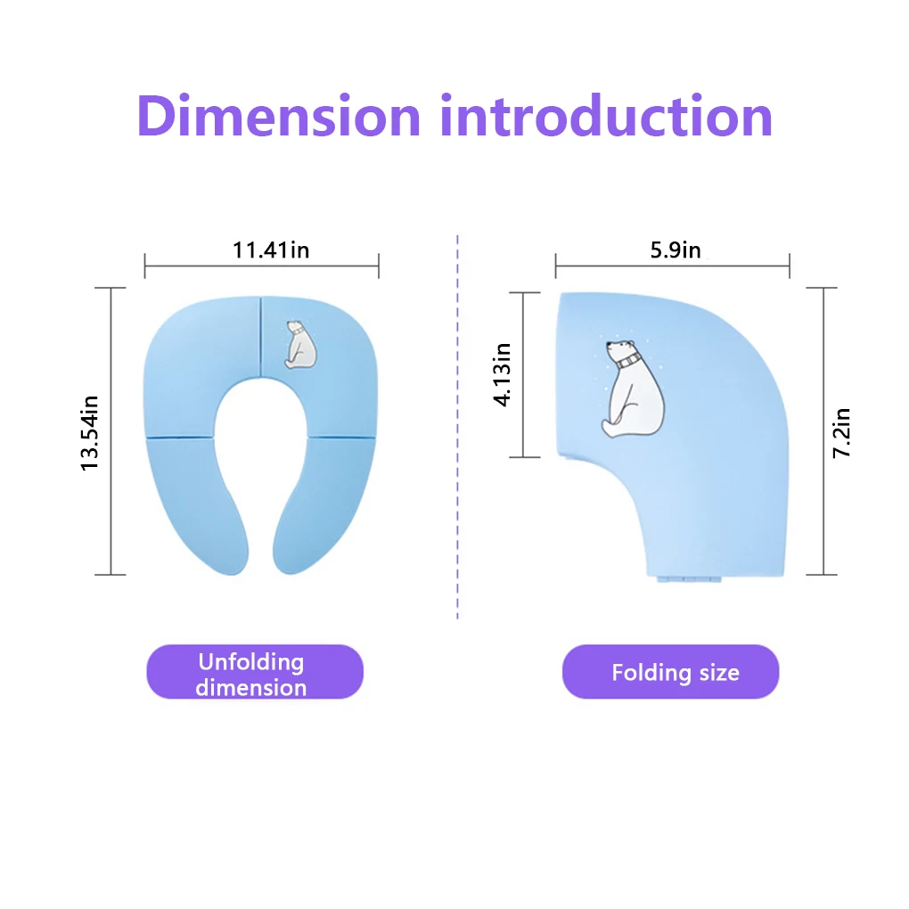 Kids Baby Foldable Potty Seat Cover Children Traveling Portable Antislip Toilet Training Ring Sitting Pad Accessory 4