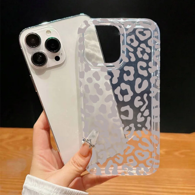 Simple Gray Leopard Print Phone Case Cover