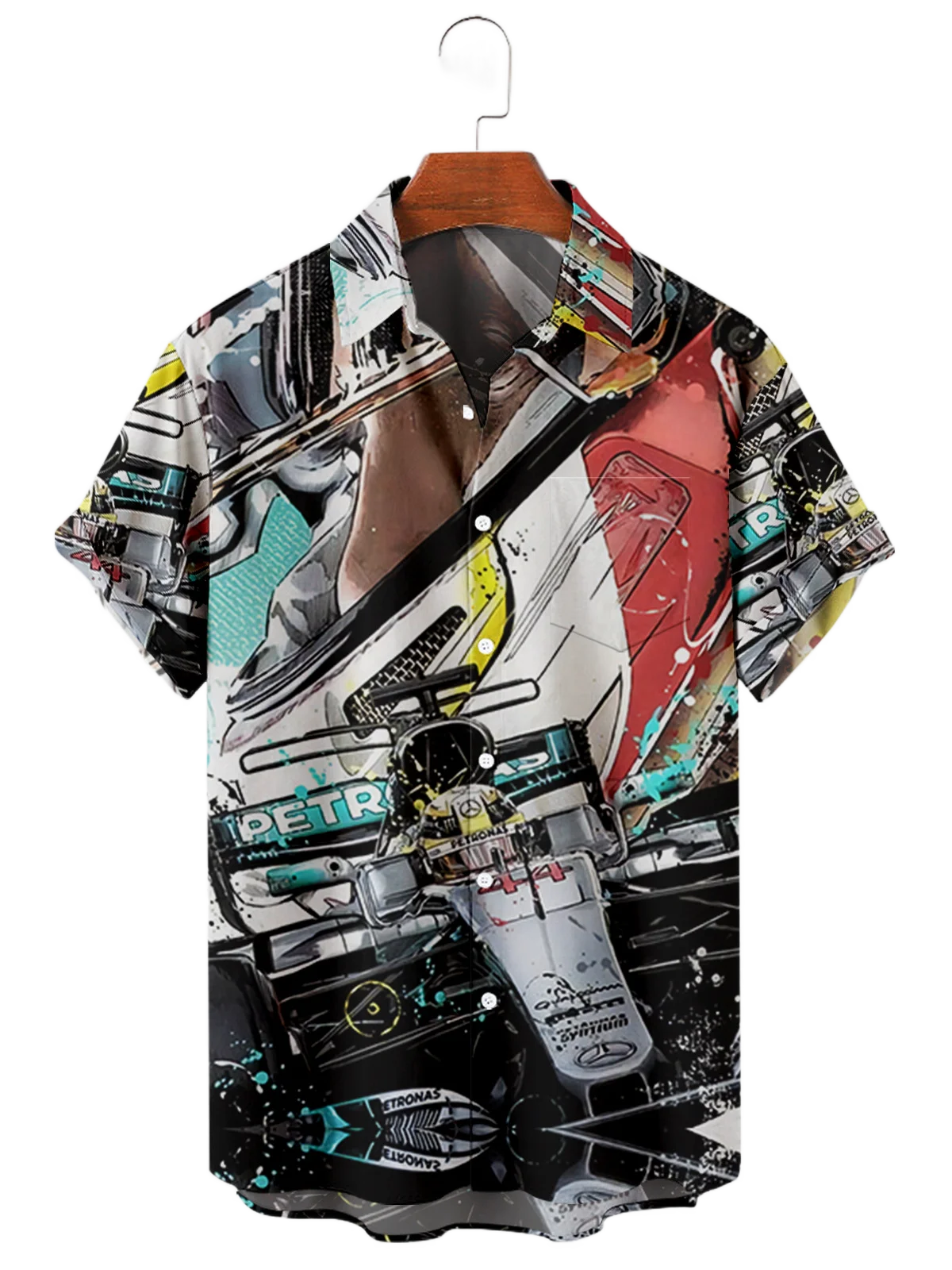 

2022 New Car Elements 3D Digital Hawaiian Shirt Men's Fashion Short Sleeve Shirt Printing Loose Quick Dry Shirt Top