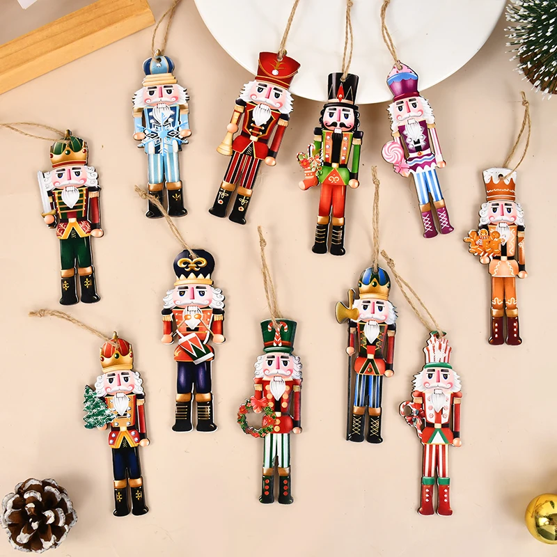 Wooden Nutcracker Soldier Ornaments - 12Pcs Xmas Tree Decorations Christmas  New Year Gift 2024