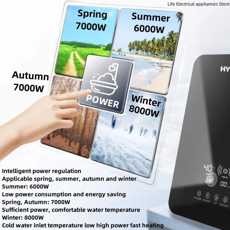 Intelligent Electric Water Heater Tankless Water Heater Household Fast Hot Bath Machine Apartment Hotel Bathroom Hot Shower 2