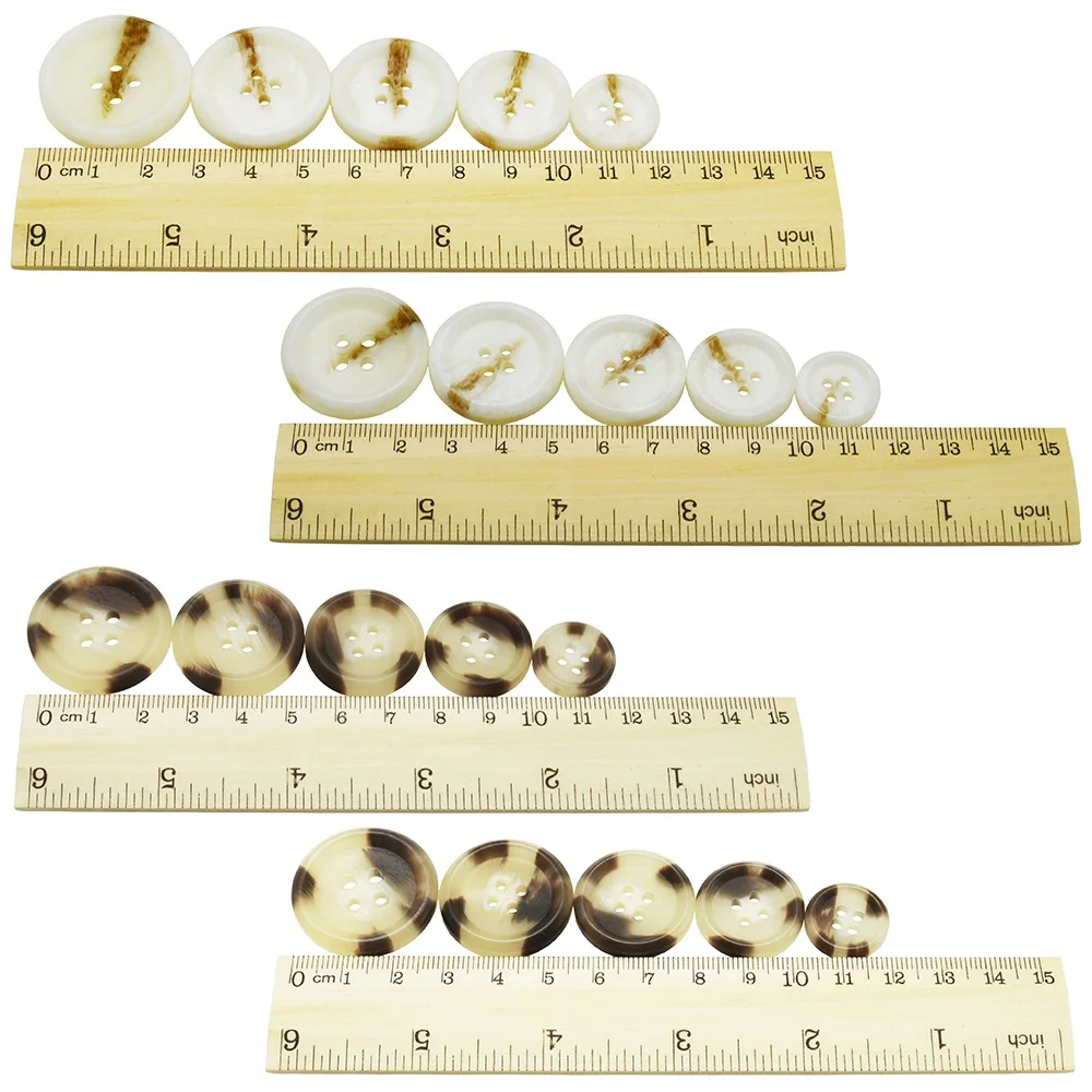 10PCS/30PCS 레진 원형 파이핑 수트 버튼 4홀 18mm-30mm 셔츠, 윈드브레이커 의류 패턴 버튼용 재봉 액세서리