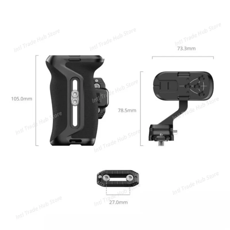 1/4-20 나사가 있는 사이드 핸들, DSLR 카메라 케이지용 범용 알루미늄 실리콘 그립, 콜드 슈 마운트 포함