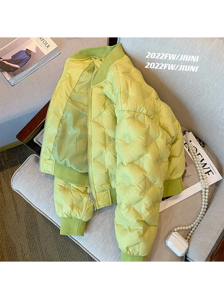 

2022 Winter New Korean Fashion Cotton Jacket Female Casual Short Thickened Coat Female Down Jacket Zipper For Warmth Overcoat