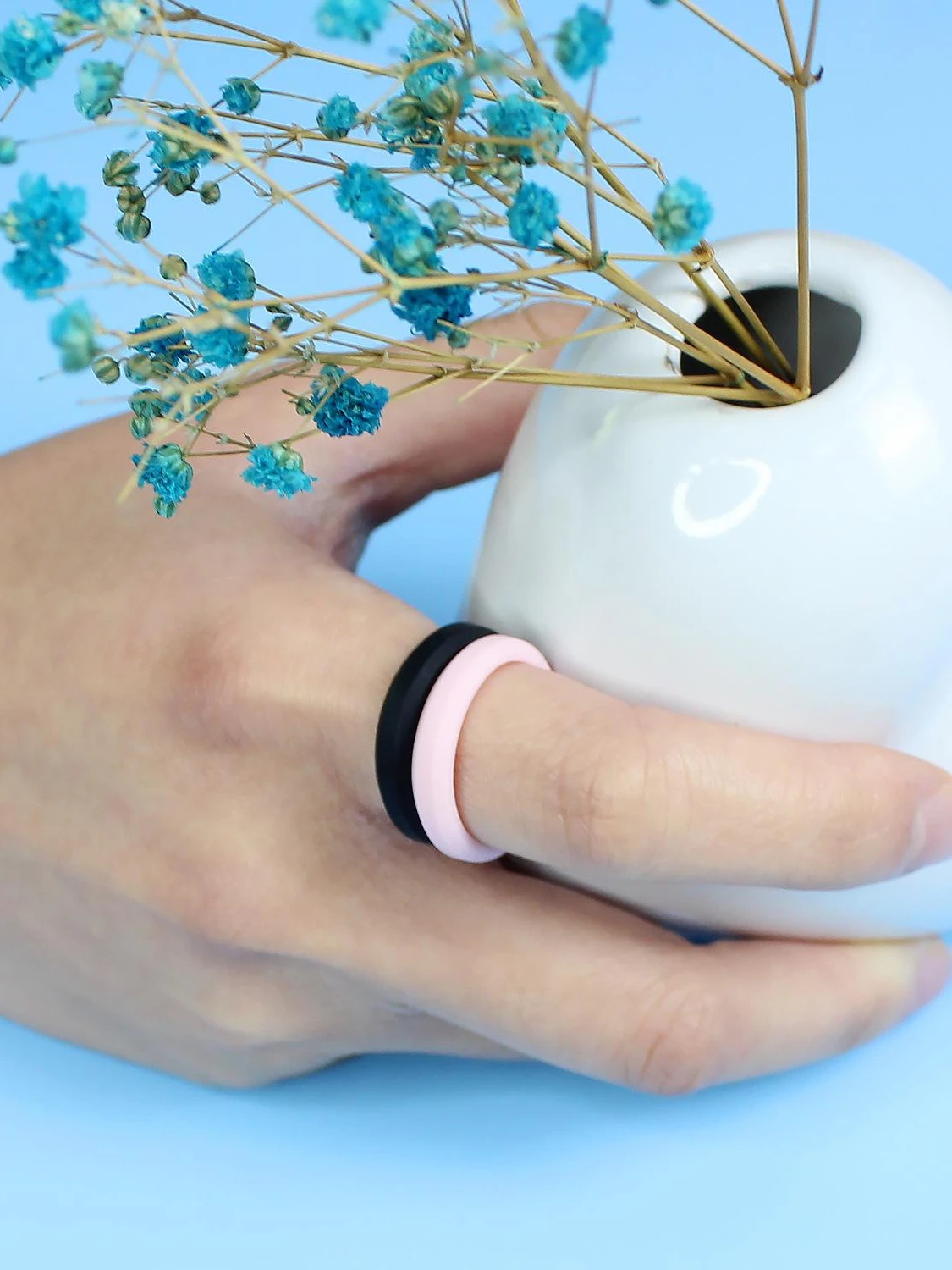 Sports Hypotenuse Silicone Ring for Women Wedding Rubber Bands Hypoallergenic Flexible Finger Rings 1pc