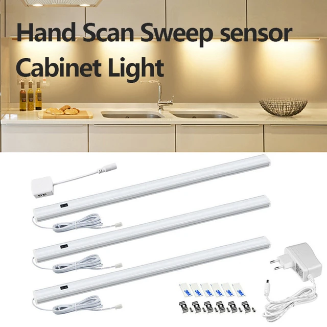 50CM /40CM /30CM LED Bar Light Series Connection 12V Hand Waving Sensor  Lamp Indoor Rigid Strip Under Cabinet Kitchen Lighting - AliExpress