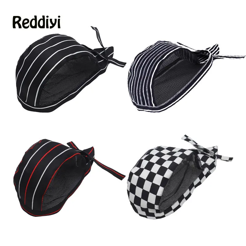 

Summer Men Women Adjustable Polyester Cotton Chef's Cap Breathable Kitchen Hat Unisex Mesh Pirate Hat Chef Accessories