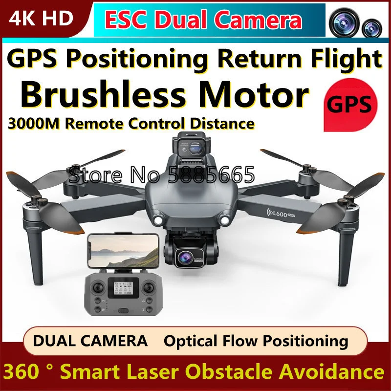 

WIFI FPV 4K HD Remote Control Drone Optical Flow GPS Return Intelligent Follow 360 ° Laser Obstacle Avoidance Folding RC Aircraf