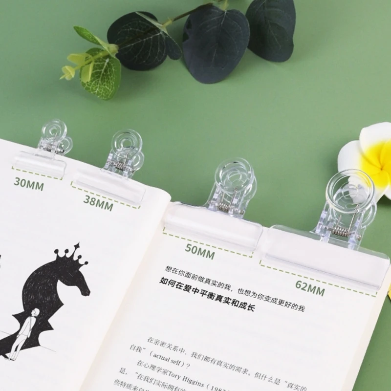 24Pcs 투명 플라스틱 종이 클립 편지지 종이 주최자 Dovetail 클립